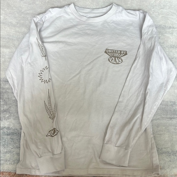 Vans White Long Sleeve Tee with Graphic Accents - Picture 2 of 5